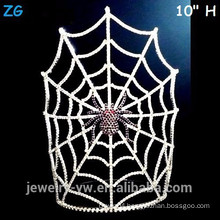 Wholesale Large Crystal Scary Halloween Spider Crown With Spider Web Mask